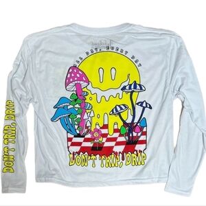 Weekend Warrior White Long Sleeve Graphic Tee with Colorful Design XL